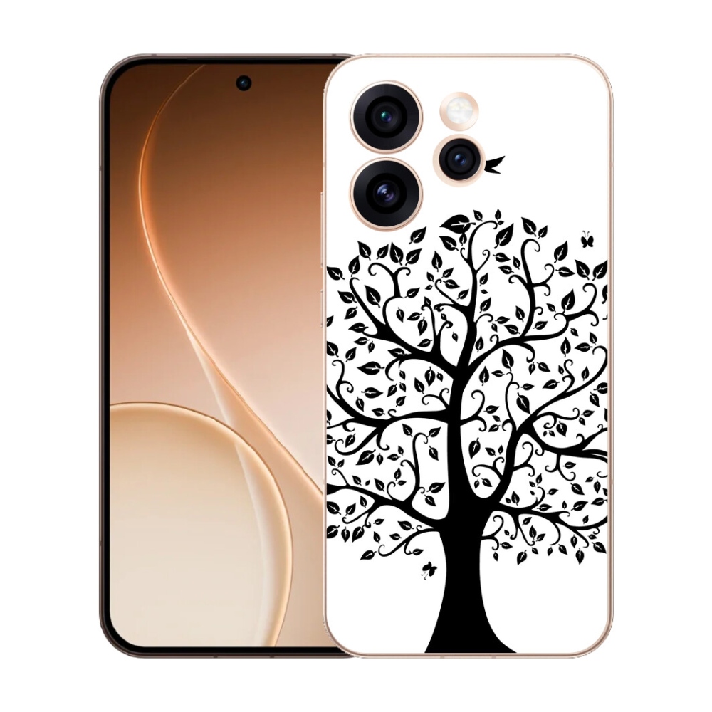 mmCase gél tok az Oppo Reno 15 Pro 5G-hez – fekete-fehér fa