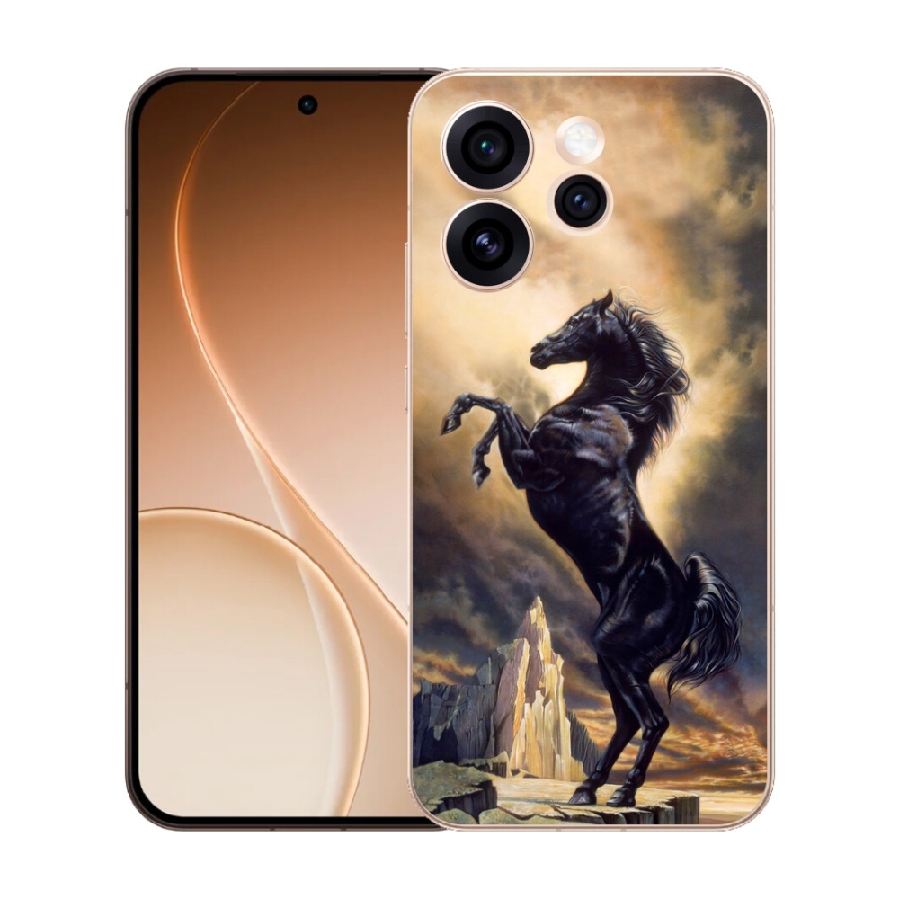 mmCase gél tok az Oppo Reno 15 Pro 5G-hez – fekete, rajzolt ló