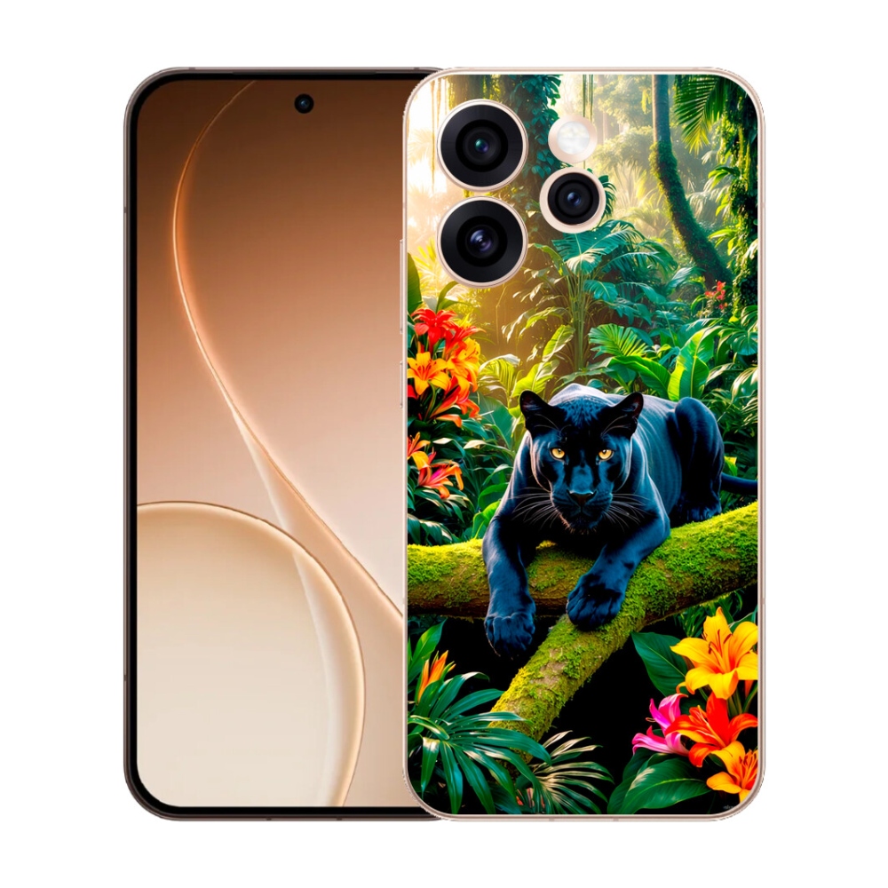 mmCase gél tok az Oppo Reno 15 Pro 5G-hez – fekete párduc a dzsungelben