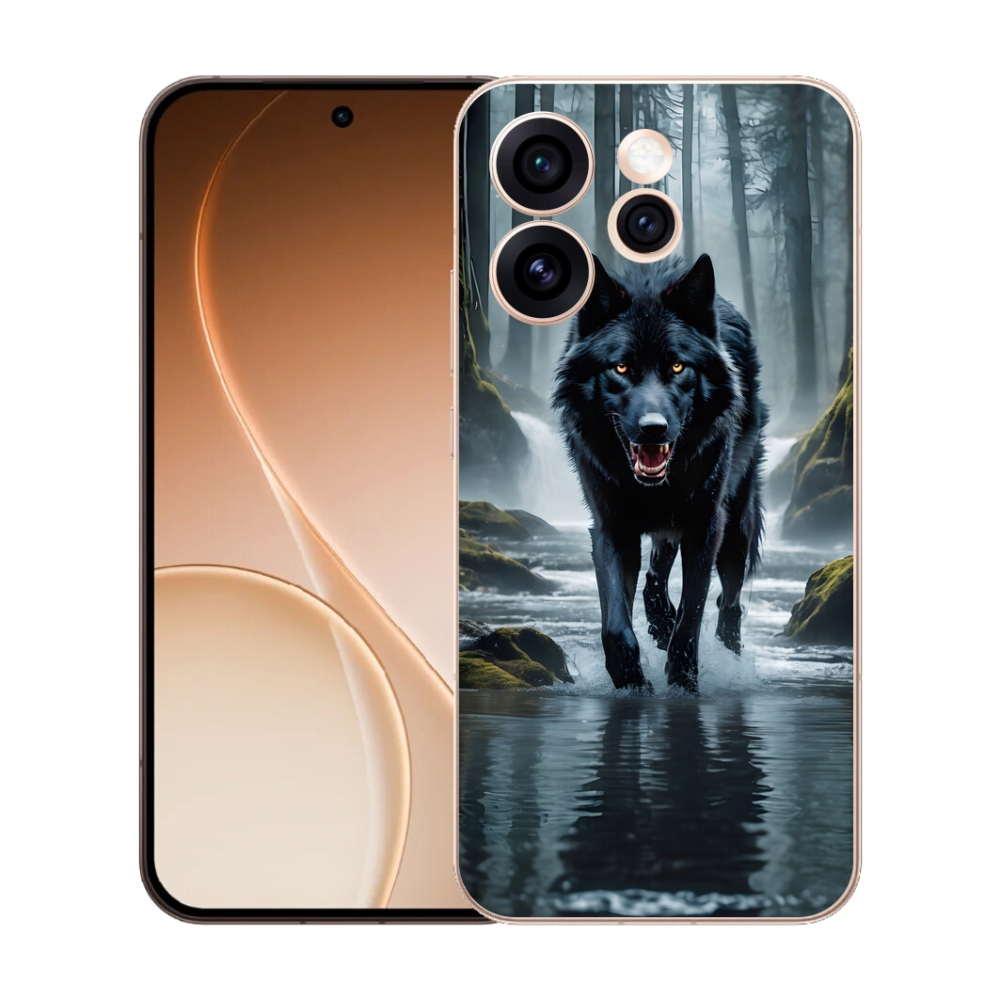mmCase gél tok az Oppo Reno 15 Pro 5G-hez – fekete farkas