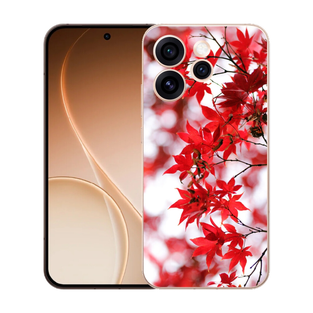 mmCase gél tok az Oppo Reno 15 Pro 5G-hez – vörös levelek