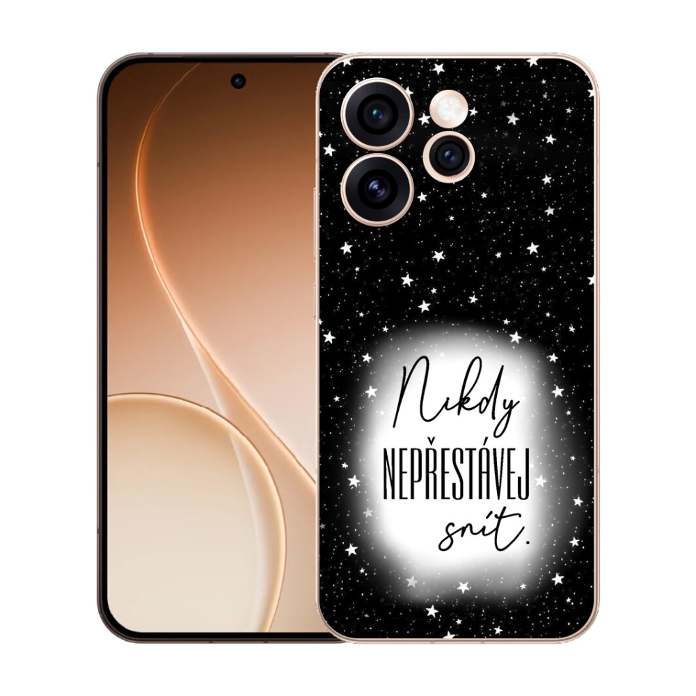 mmCase gél tok az Oppo Reno 15 Pro 5G-hez – idézet 1, fekete-fehér háttérrel