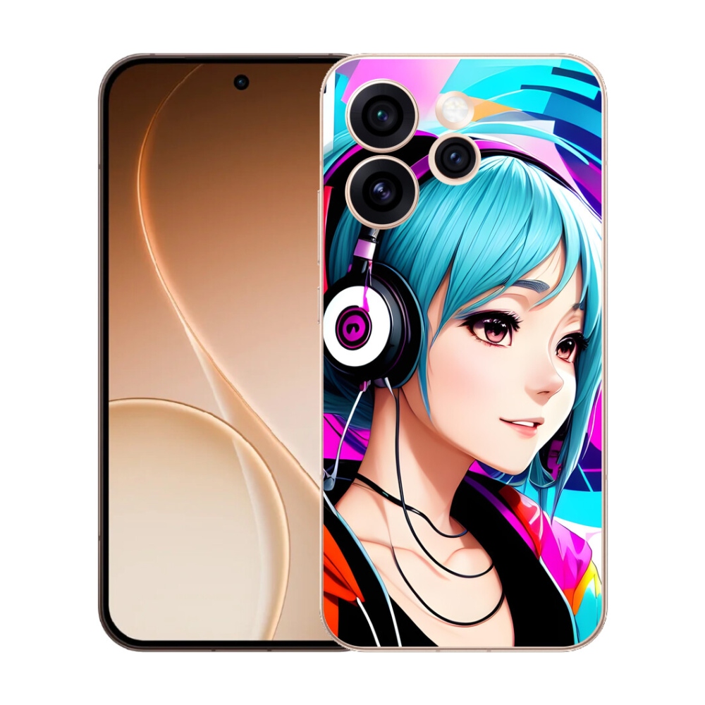 mmCase gél tok az Oppo Reno 15 Pro 5G-hez – fejhallgatóval ellátott lány