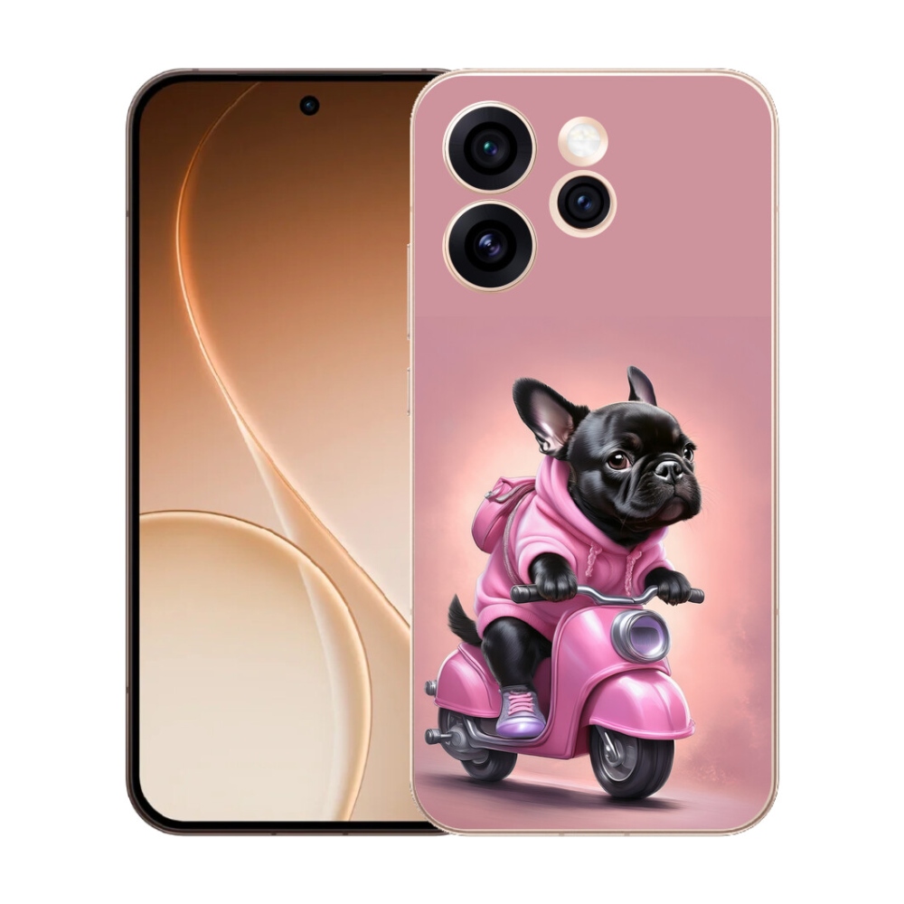 mmCase gél tok az Oppo Reno 15 Pro 5G-hez – francia buldog robogón