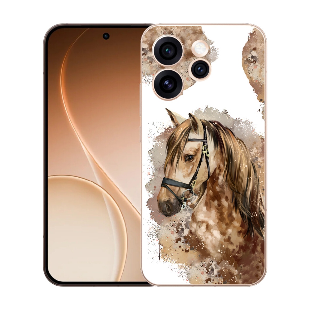mmCase gél tok az Oppo Reno 15 Pro 5G-hez – barna rajzolt ló