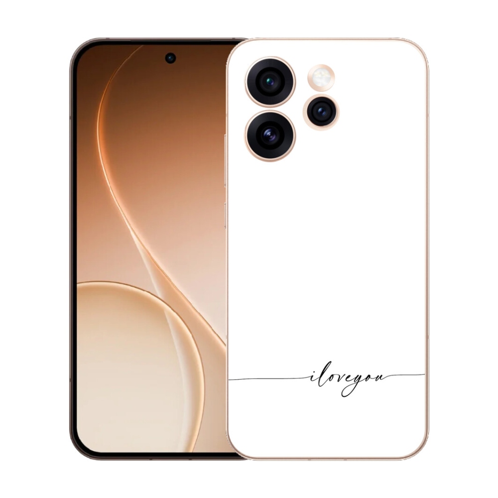 mmCase gél tok az Oppo Reno 15 Pro 5G-hez – „I love you” fehér háttérrel