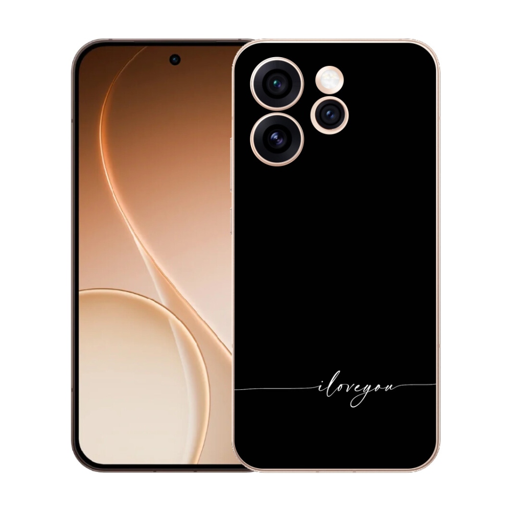 mmCase gél tok az Oppo Reno 15 Pro 5G-hez – „I love you” fekete háttérrel