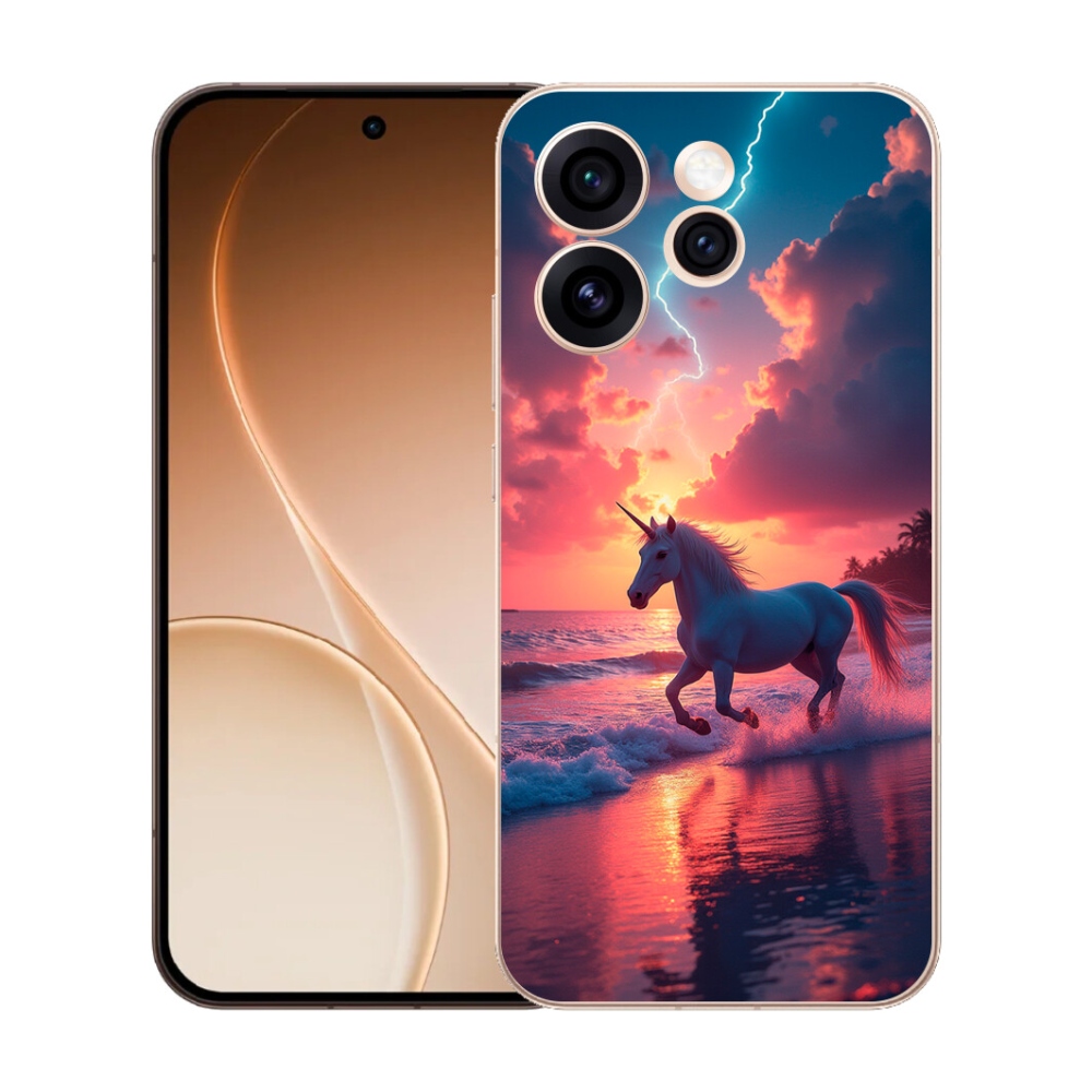 mmCase gél tok az Oppo Reno 15 Pro 5G-hez – egyszarvú a tengerparton