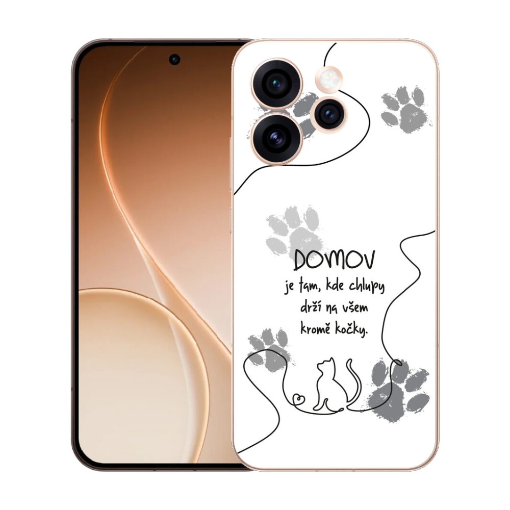 mmCase gél tok az Oppo Reno 15 Pro 5G-hez – macskás motívum, fehér háttér