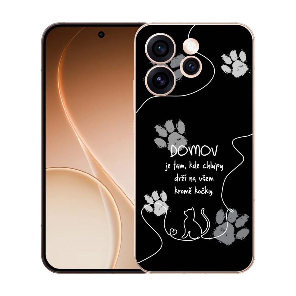 mmCase gél tok az Oppo Reno 15 Pro 5G-hez – macskás motívum, fekete háttér