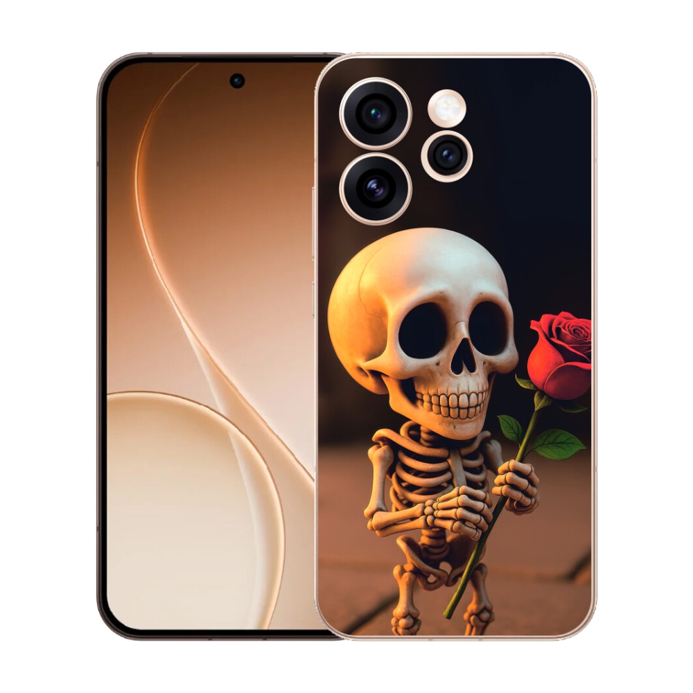 mmCase gél tok az Oppo Reno 15 Pro 5G-hez – csontváz rózsával