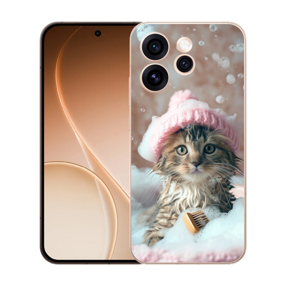 mmCase gél tok az Oppo Reno 15 Pro 5G-hez – cica és fürdő