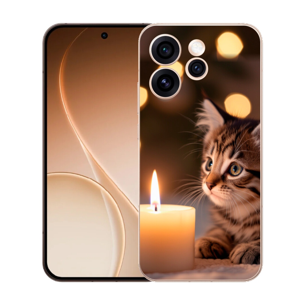 mmCase gél tok az Oppo Reno 15 Pro 5G-hez – cica és gyertya