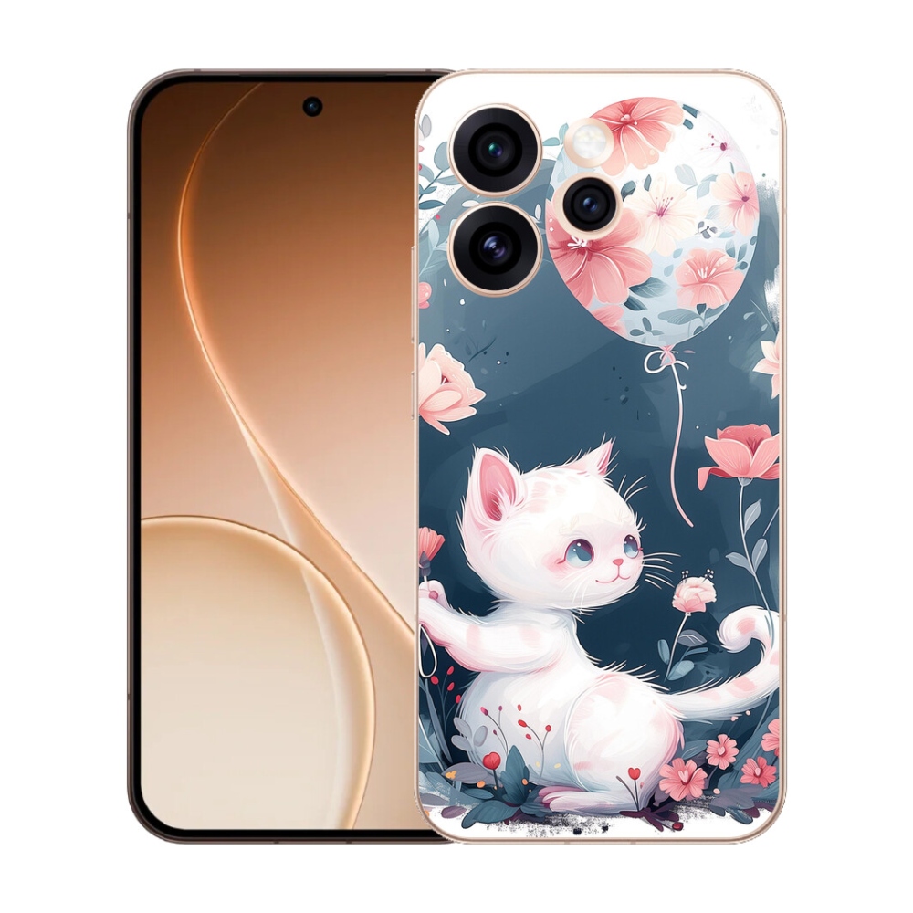 mmCase gél tok az Oppo Reno 15 Pro 5G-hez – cica léggömbbel