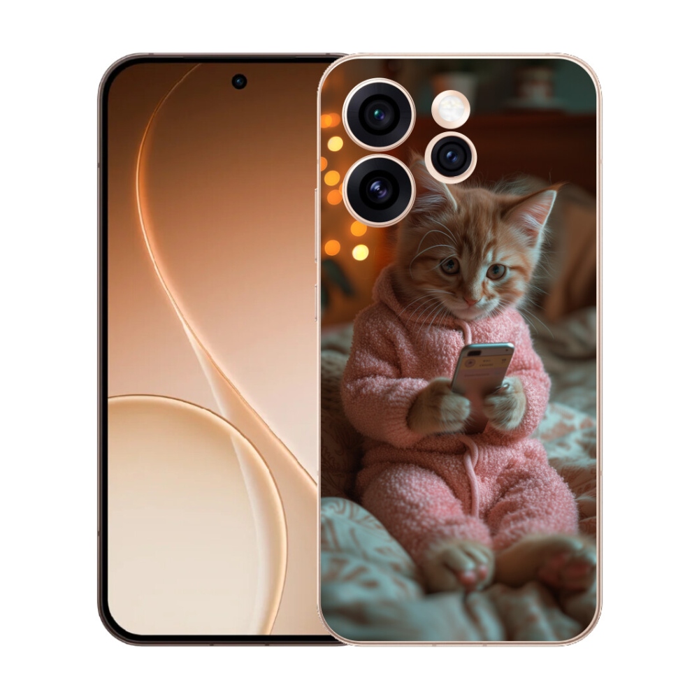 mmCase gél tok az Oppo Reno 15 Pro 5G-hez – cica mobiltelefonnal