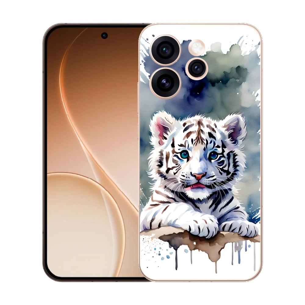 mmCase gél tok az Oppo Reno 15 Pro 5G-hez – fehér tigris kölyök