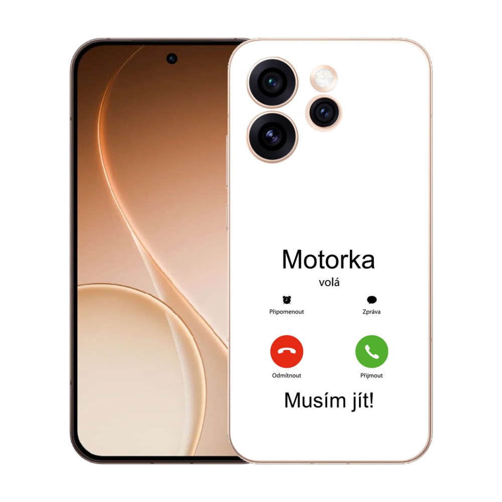 mmCase gél tok az Oppo Reno 15 Pro 5G-hez – „A motor hív” fehér háttérrel