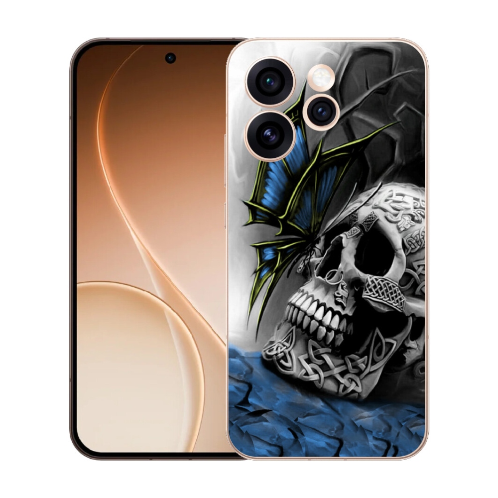 mmCase gél tok az Oppo Reno 15 Pro 5G-hez – pillangó és koponya