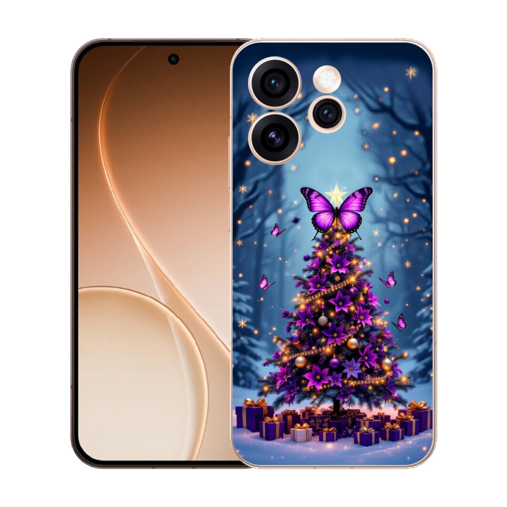 mmCase gél tok az Oppo Reno 15 Pro 5G-hez – pillangós karácsonyfa