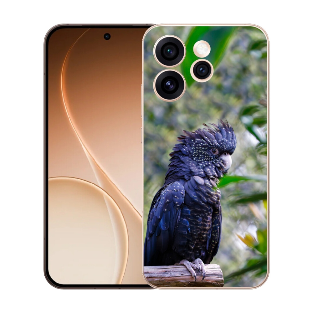 mmCase gél tok az Oppo Reno 15 Pro 5G-hez – fekete kakadu papagáj