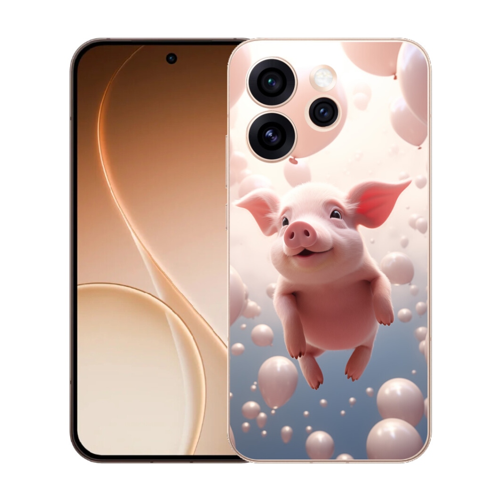 mmCase gél tok az Oppo Reno 15 Pro 5G-hez – malacka léggömbökkel