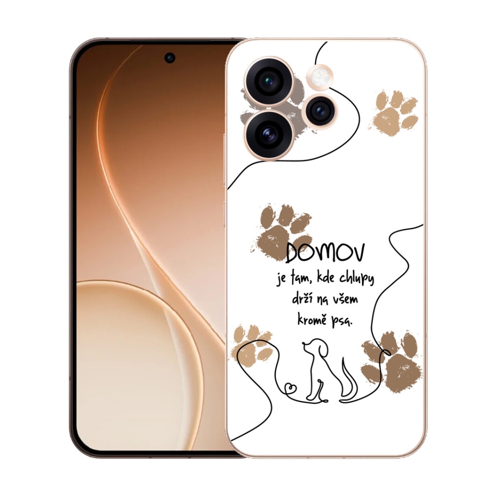 mmCase gél tok az Oppo Reno 15 Pro 5G-hez – kutyás motívum, fehér háttér