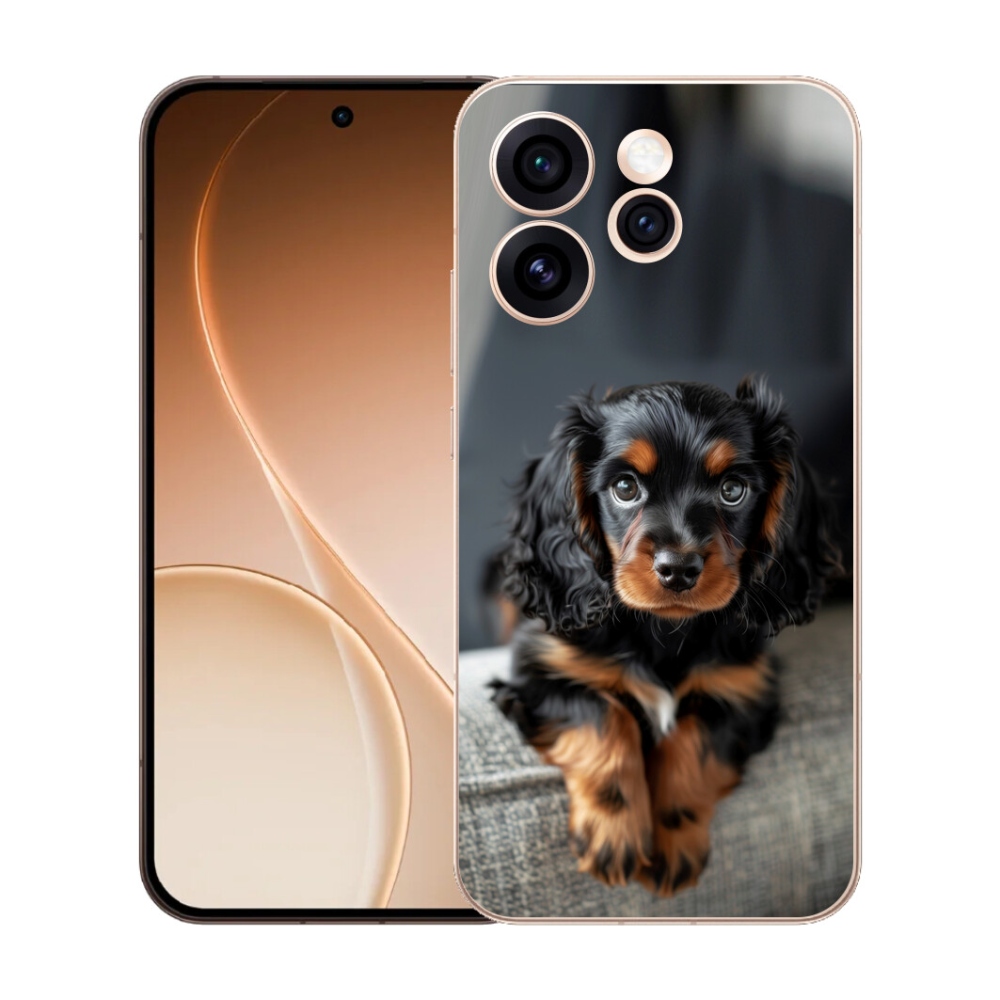 mmCase gél tok az Oppo Reno 15 Pro 5G-hez – aranyos, hosszúszőrű tacskó