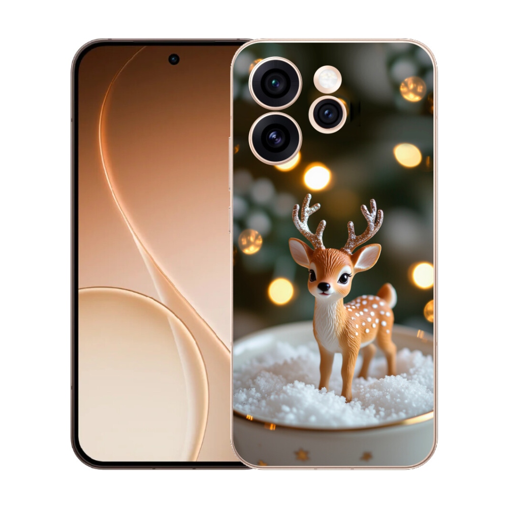 mmCase gél tok az Oppo Reno 15 Pro 5G-hez – aranyos karácsonyi szarvas