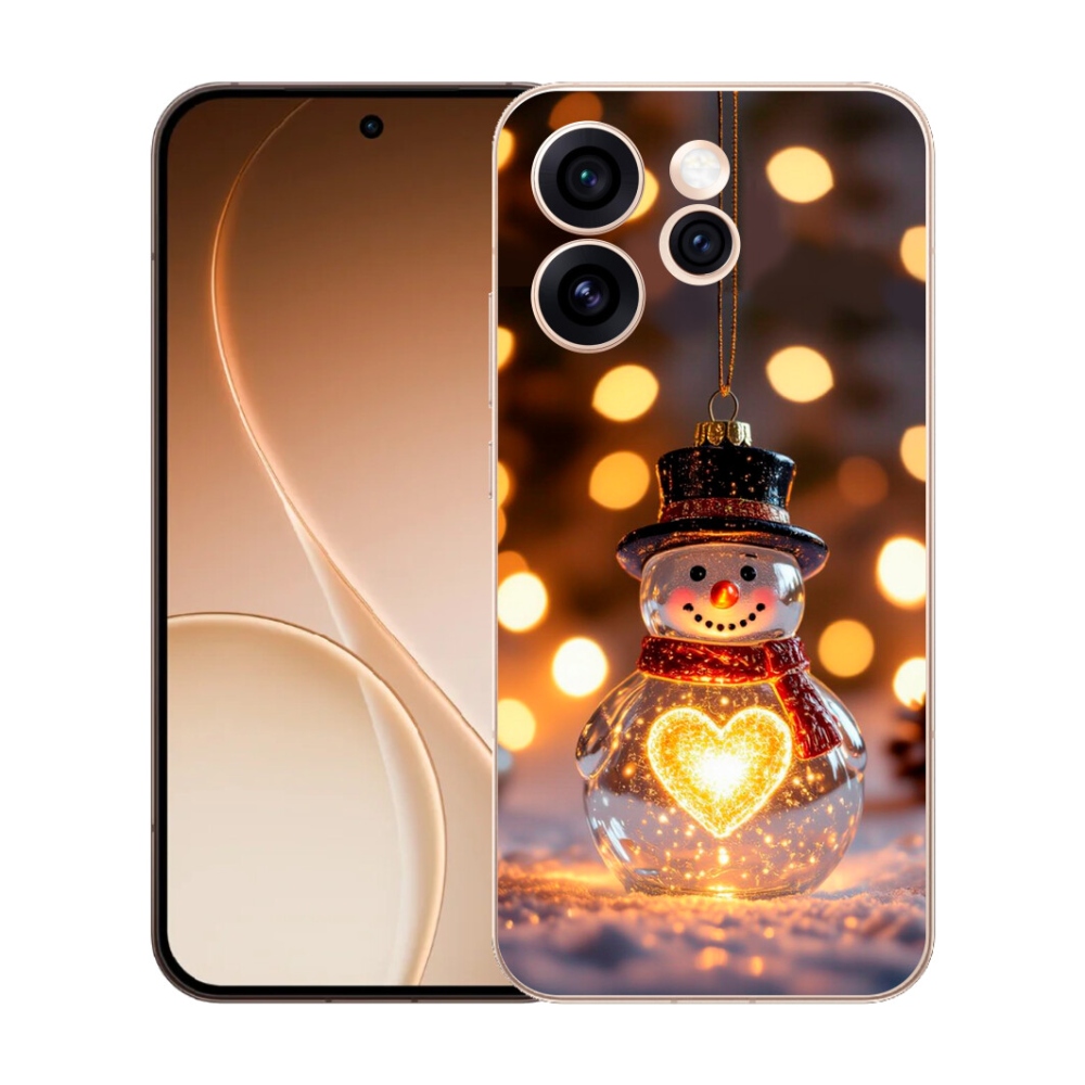 mmCase gél tok az Oppo Reno 15 Pro 5G-hez – világító karácsonyi hóember