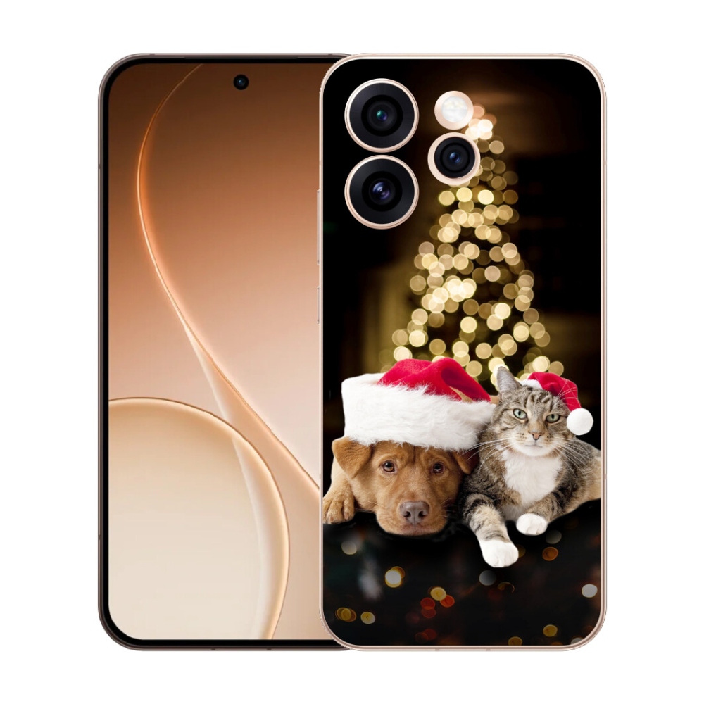 mmCase gél tok az Oppo Reno 15 Pro 5G-hez – karácsonyi kutya és macska
