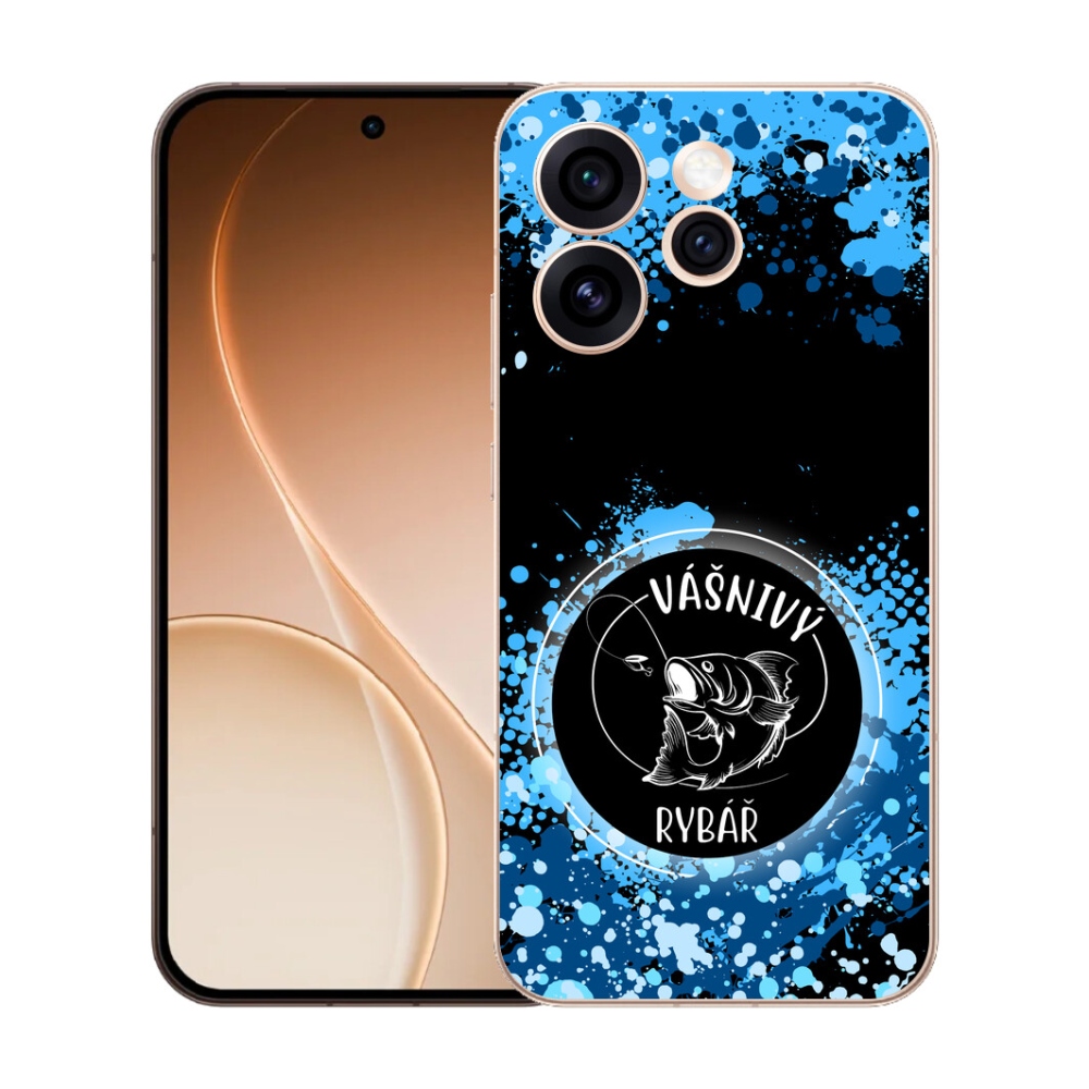 mmCase gél tok az Oppo Reno 15 Pro 5G-hez – szenvedélyes horgász, fekete háttérrel