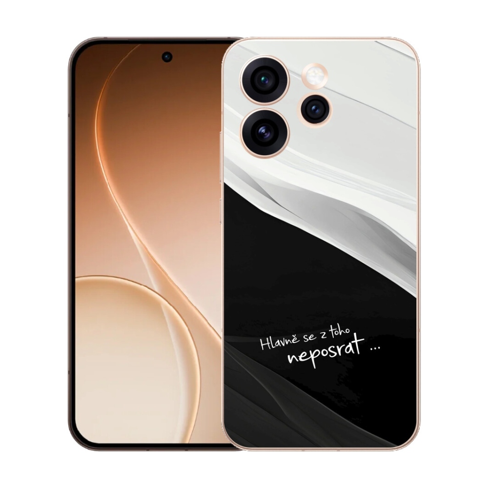 mmCase gél tok az Oppo Reno 15 Pro 5G-hez – vicces szöveg, 13 fekete-fehér háttér