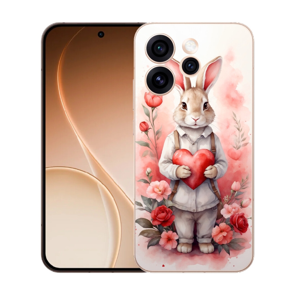 mmCase gél tok az Oppo Reno 15 Pro 5G-hez – nyuszi szívecskével