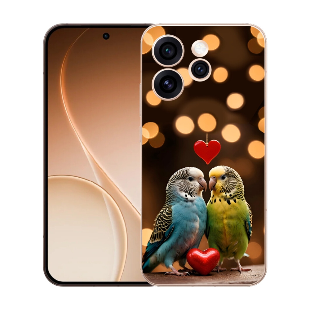 mmCase gél tok az Oppo Reno 15 Pro 5G-hez – szerelmes papagájok