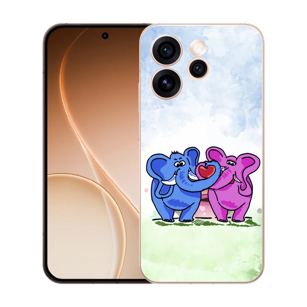 mmCase gél tok az Oppo Reno 15 Pro 5G-hez – szerelmes elefántok