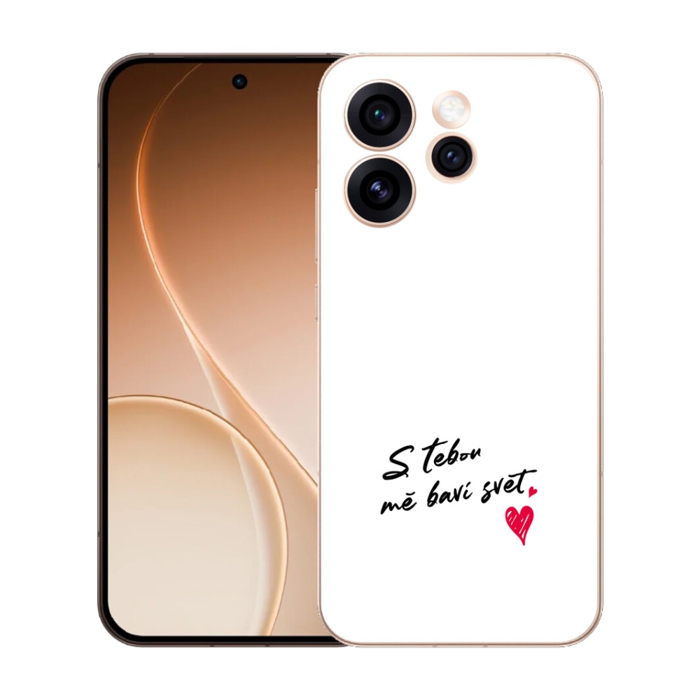 mmCase gél tok az Oppo Reno 15 Pro 5G-hez – „In Love” felirat, fehér háttér