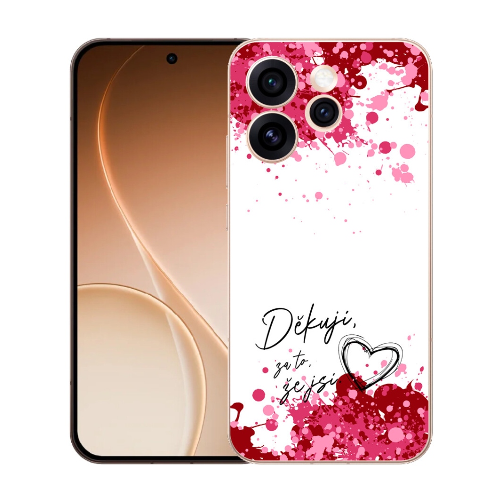 mmCase gél tok az Oppo Reno 15 Pro 5G-hez – „Szerelmes” felirat, 2 fehér háttérrel