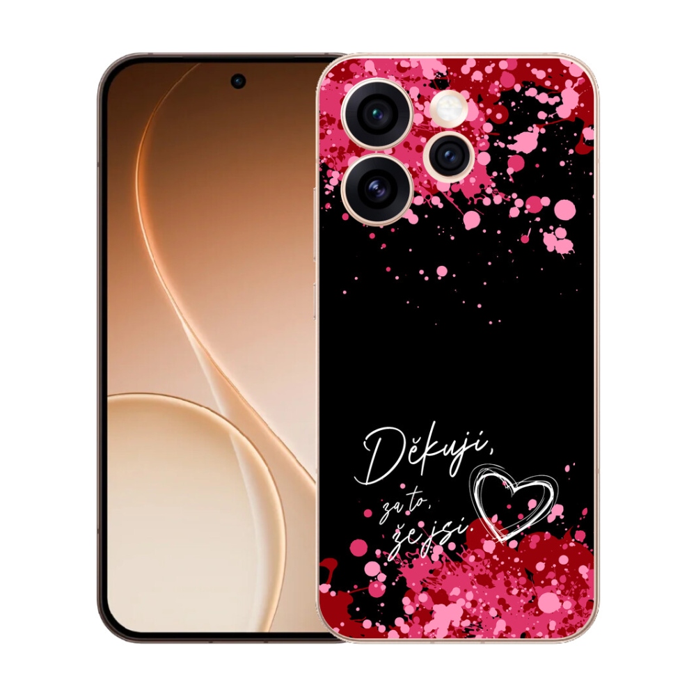 mmCase gél tok az Oppo Reno 15 Pro 5G-hez – „Szerelmes” felirat 2, fekete háttérrel