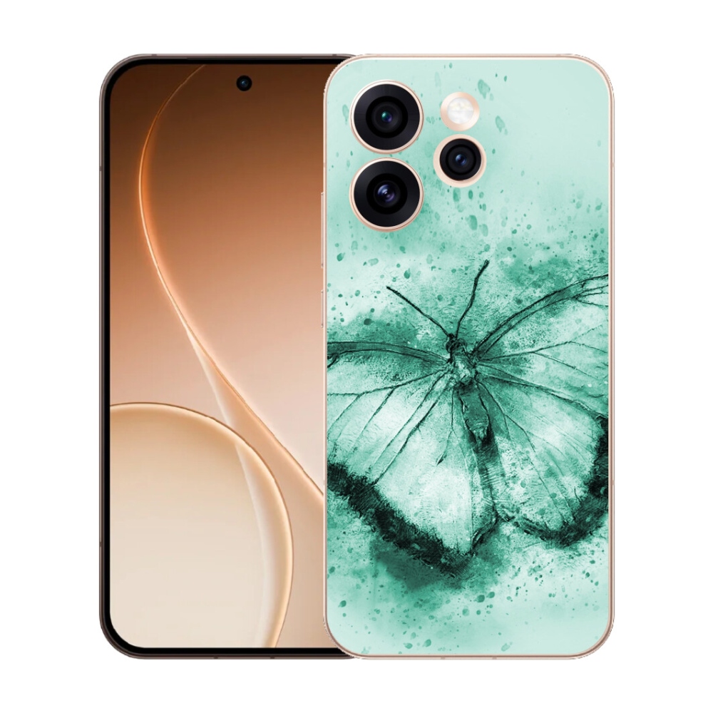 mmCase gél tok az Oppo Reno 15 Pro 5G-hez – zöld pillangó