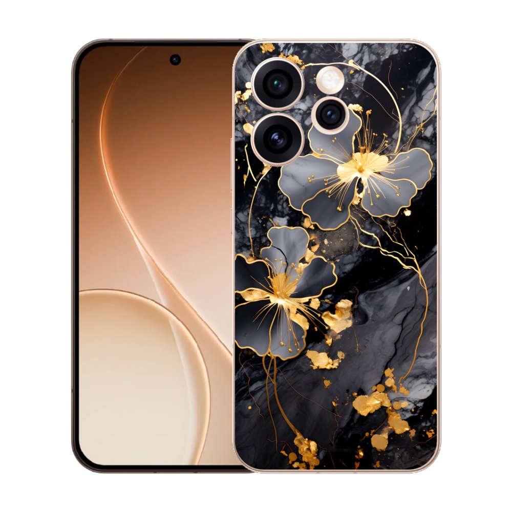 mmCase gél tok az Oppo Reno 15 Pro 5G-hez – arany virágok
