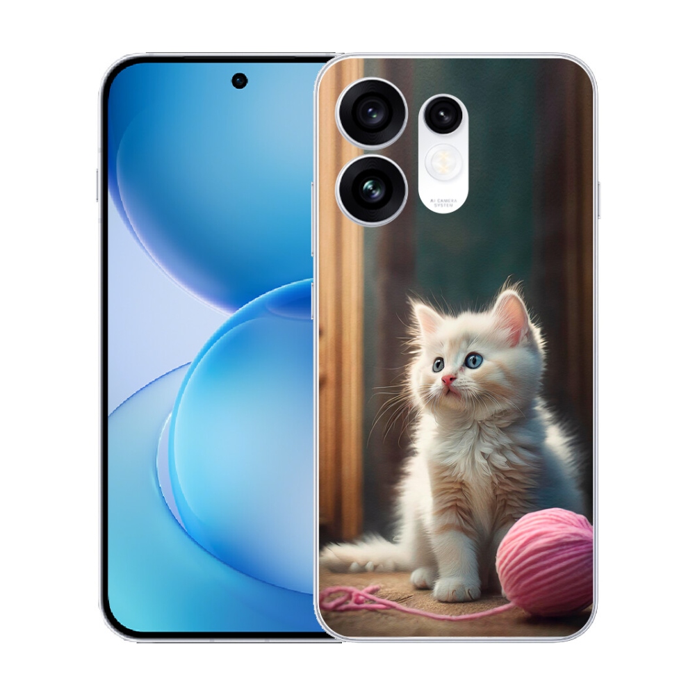mmCase géltok az Oppo Reno 16 5G-hez – fehér cica 2