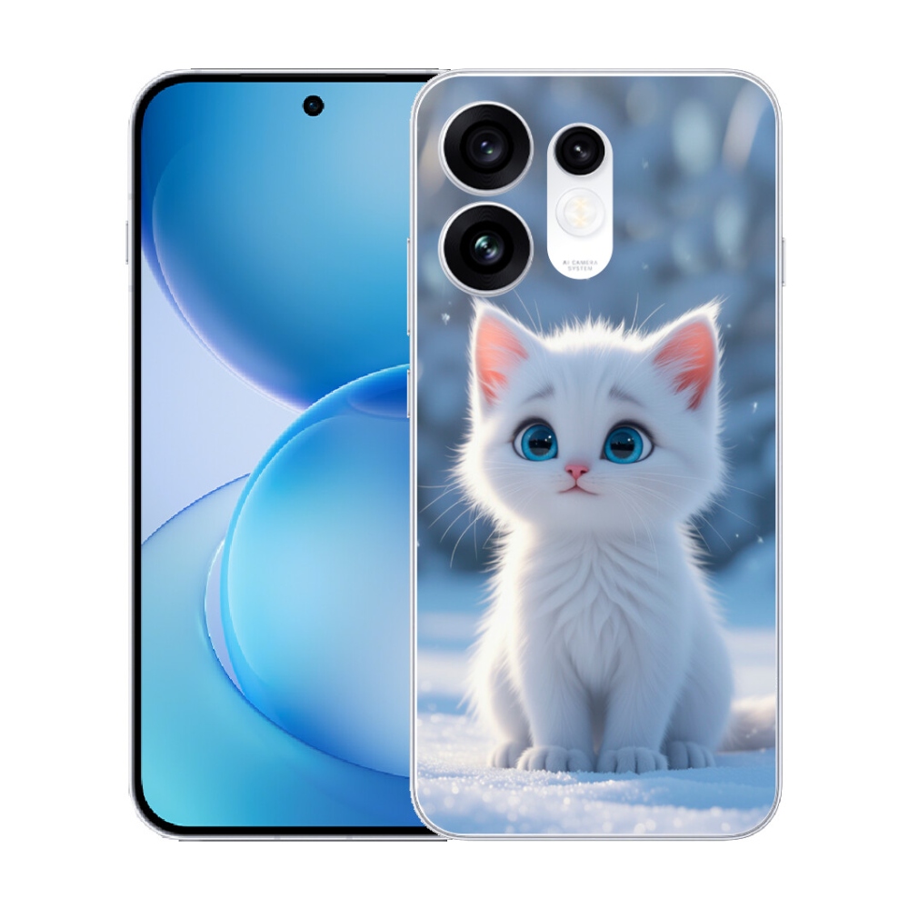 mmCase gél tok az Oppo Reno 16 5G-hez – fehér cica 3