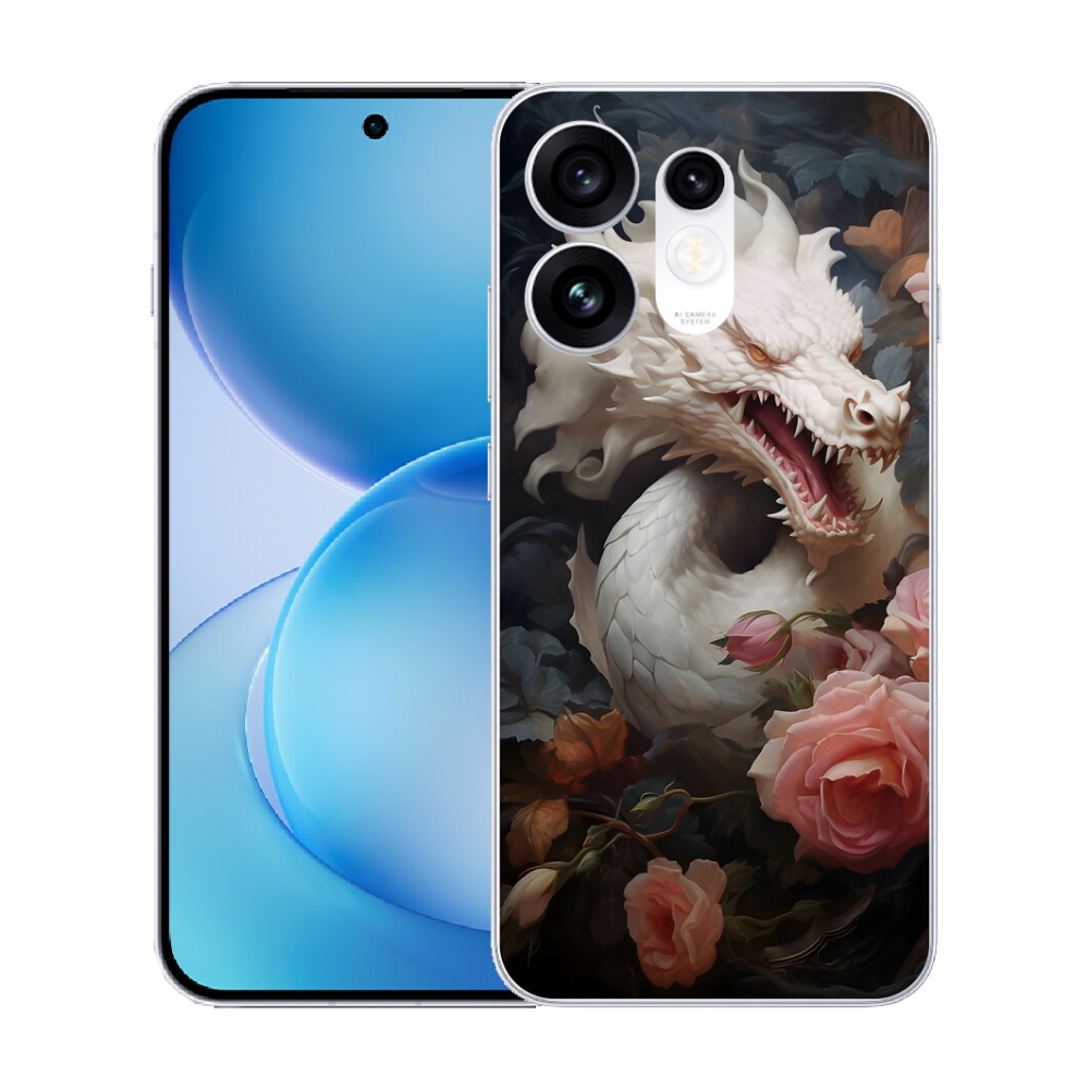 mmCase géltok az Oppo Reno 16 5G-hez – fehér sárkány