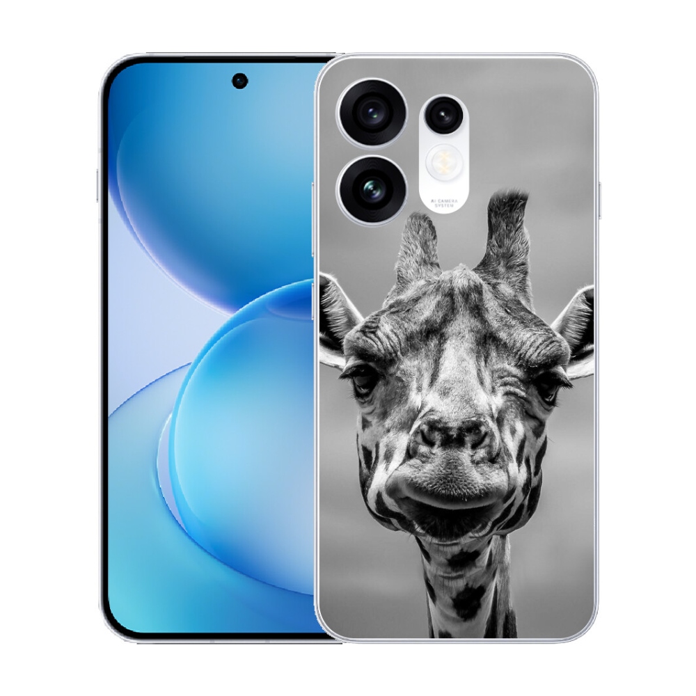 mmCase gél tok az Oppo Reno 16 5G-hez – fekete-fehér zsiráf