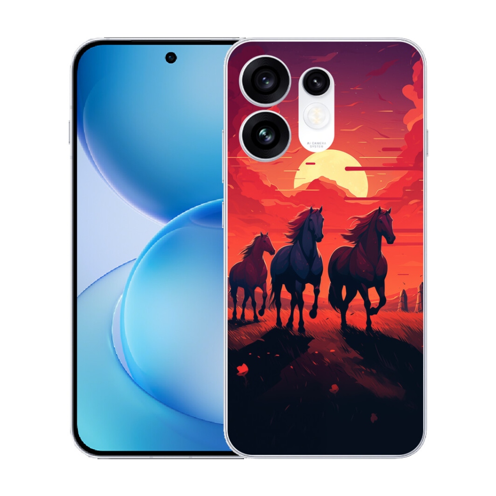 mmCase géltok az Oppo Reno 16 5G-hez – lovak és naplemente