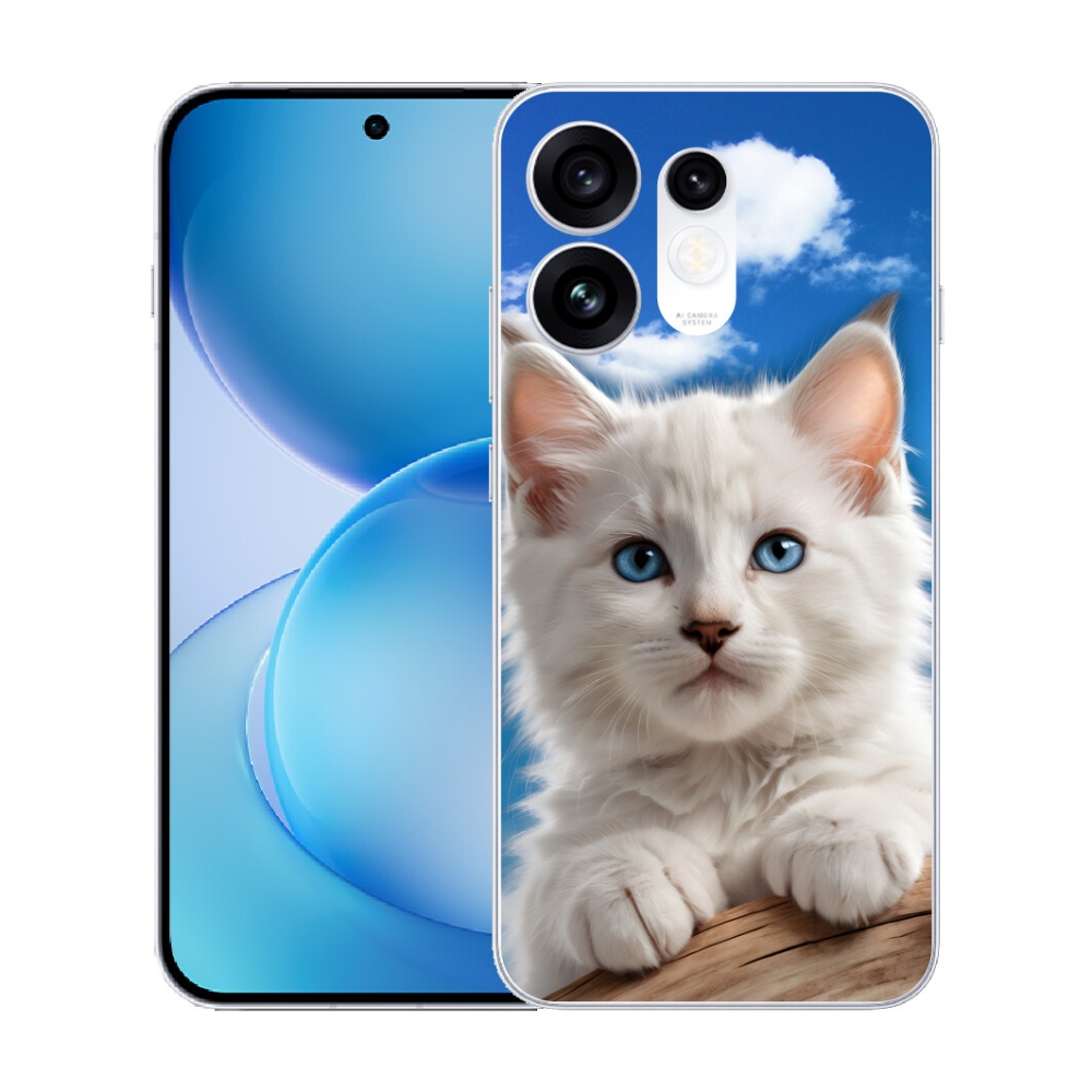 mmCase gél tok az Oppo Reno 16 5G-hez – cica és felhők