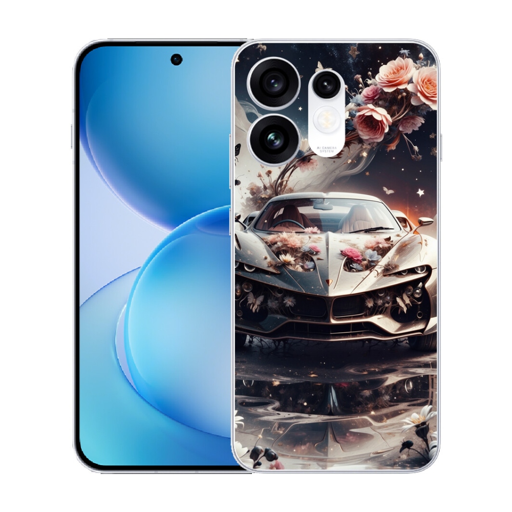 mmCase gél tok az Oppo Reno 16 5G-hez – virágmintás sportautó