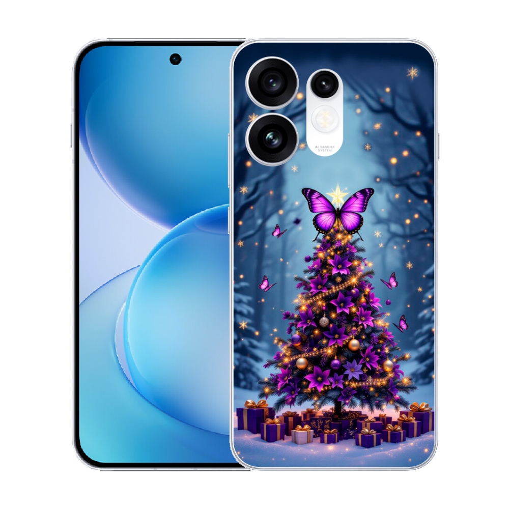 mmCase gél tok az Oppo Reno 16 5G-hez – pillangós karácsonyfa