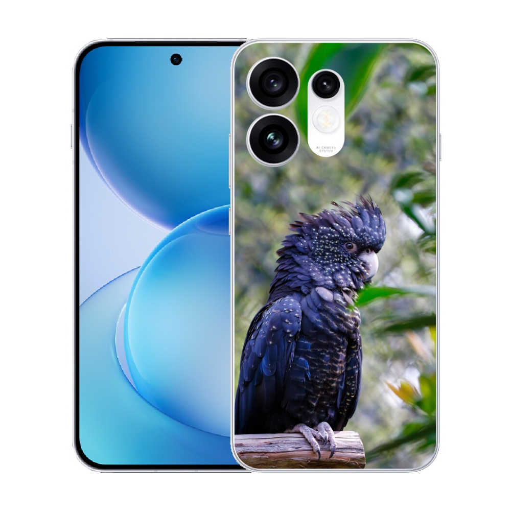 mmCase géltok az Oppo Reno 16 5G-hez – fekete kakadu papagáj