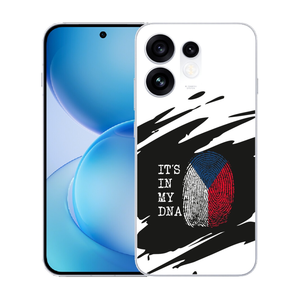 mmCase gél tok az Oppo Reno 16 5G-hez – zászló, ujjlenyomat, fekete-fehér háttér